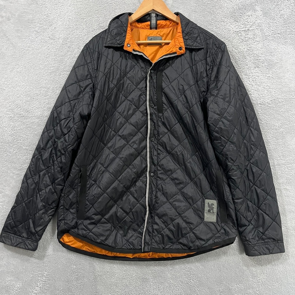 Chrome Industries Mens Jacket Large Black Quilted Reversible Warm Workshirt